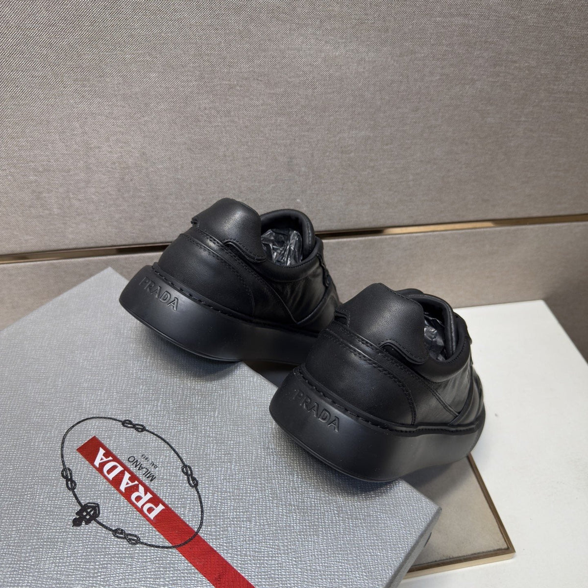 Prada Men's Paneled Low-Top Sneakers — back